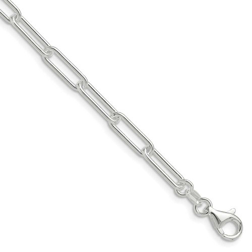 Image of Sterling Silver Polished 4.5mm Elongated Cable Chain QPCL120-22 Image of Sterling Silver Polished 4.5mm Elongated Cable Chain QPCL120-22