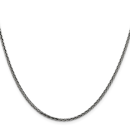 Sterling Silver Antiqued 2.2mm Solid Square Spiga Chain QFC206-18