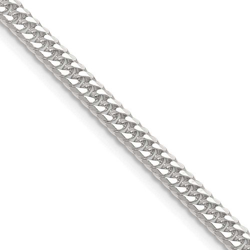 Image of Sterling Silver Polished 3.9mm Double Diamond-cut Curb Chain QDD080-24