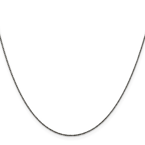 Sterling Silver Ruthenium-plated .75mm Twisted Tight Wheat Chain QFC199-20