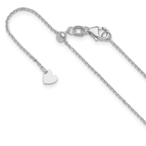 Image of 10K White Gold Adjustable 1.1mm Diamond-cut Cable Chain