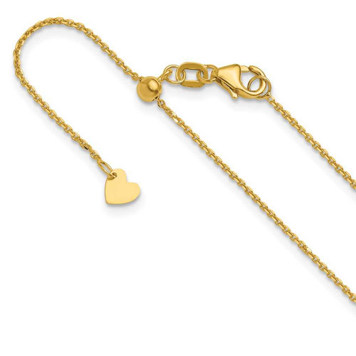 Image of 10k Yellow Gold Adjustable 1.1mm Diamond-cut Cable Chain