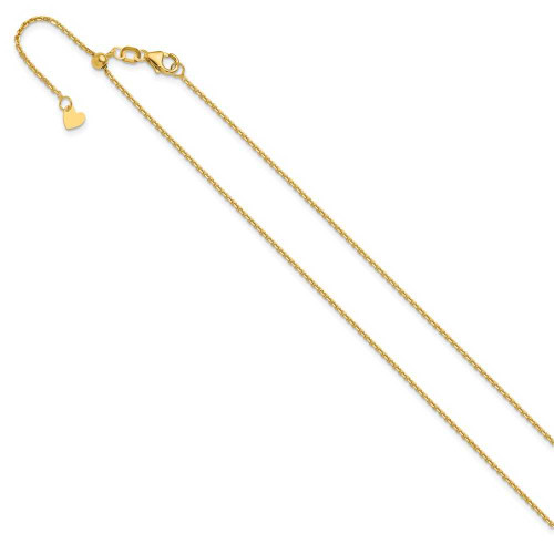 Image of 14K Yellow Gold Adjustable 1.25mm Diamond-cut Cable Chain