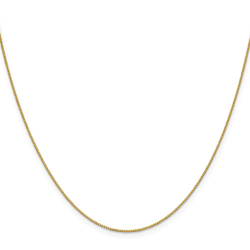 18K Yellow Gold 18 inch .7mm Box with Lobster Clasp Chain