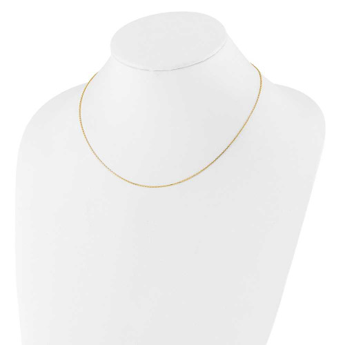 Image of 14K Yellow Gold 1.1mm Diamond-cut Cable 2in+2in Adjustable Chain