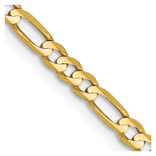 10k Yellow Gold 3mm Concave Figaro Chain 10LF080-20