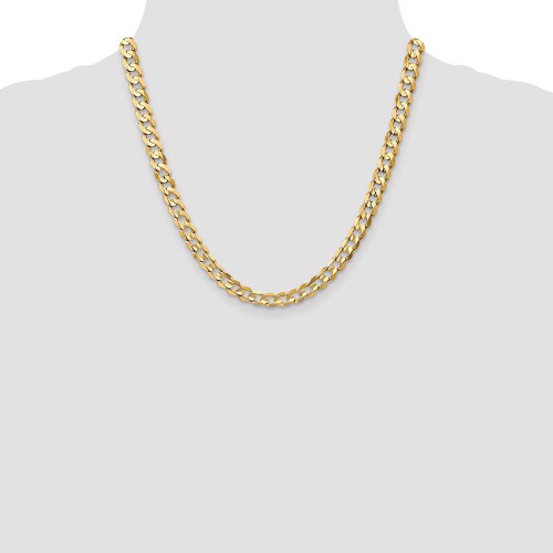 Image of 10k Yellow Gold 6.75mm Open Concave Curb Chain 10LCR180-20