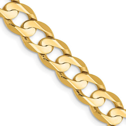 Image of 10k Yellow Gold 6.75mm Open Concave Curb Chain 10LCR180-28