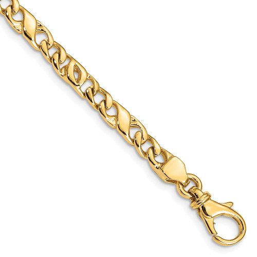 10k Yellow Gold 4.8mm Hand Polished Fancy Link Bracelet