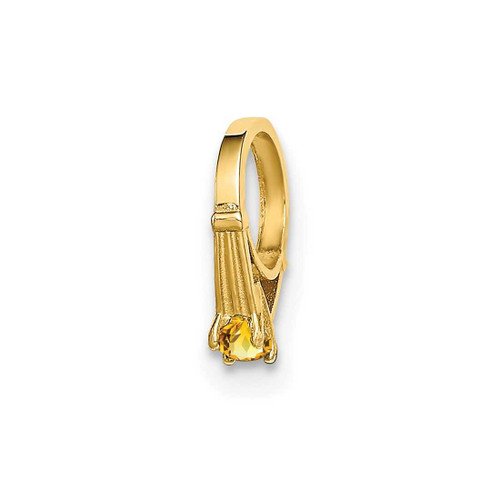 Image of 14K Yellow Gold 3D Ring with Yellow CZ Charm