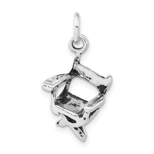 Sterling Silver 3-D Polished & Antiqued Directors Chair Charm