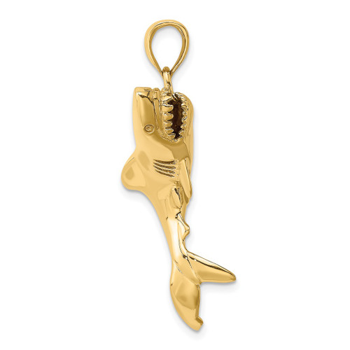 10k Yellow Gold 3-D Polished Shark Pendant