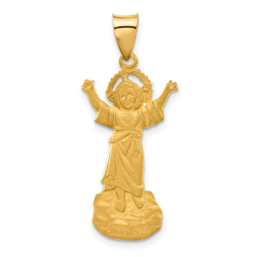 14K Yellow Gold Hollow Divine Child Jesus Figure Pendant