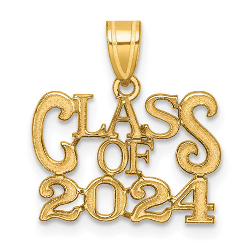 14K Yellow Gold Polished CLASS OF 2024 Graduation Pendant