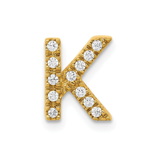 10k Yellow Gold Diamond Letter K Initial Pendant