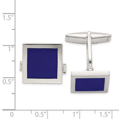 Sterling Silver Lapis Cuff Links QQ581