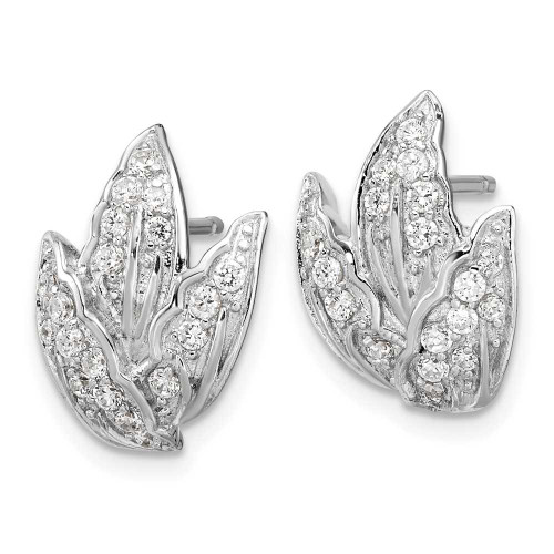 Image of 16mm Cheryl M Sterling Silver CZ Post Earrings