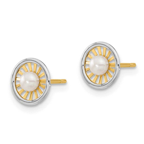 Image of 7.98mm 14K Two-tone Gold Madi K 3-3.5mm Freshwater Cultured Pearl Post Earrings