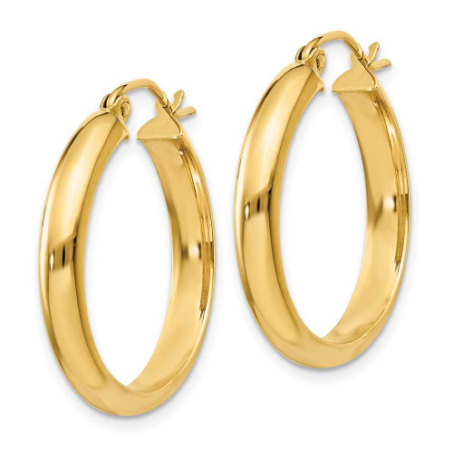 Image of 21mm 10k Yellow Gold Round Tube Hoop Earrings 10TC143