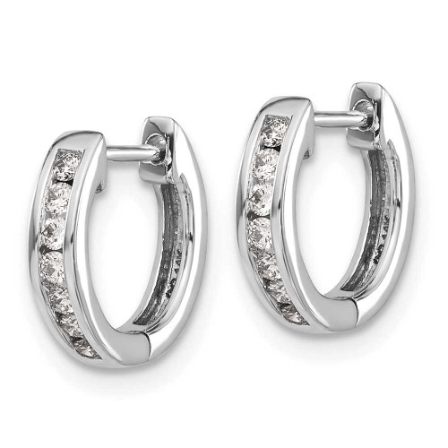 Image of 11mm 10k White Gold Diamond Hinged Hoop Earrings EM5347-020-1WA