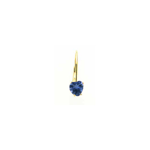 16mm 14K Yellow Gold 5mm Heart Sapphire Earrings XLB120S
