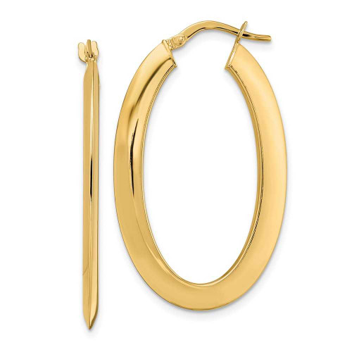 Image of 38.65mm 14K Yellow Gold Polished Oval Hoop Earrings TF2081