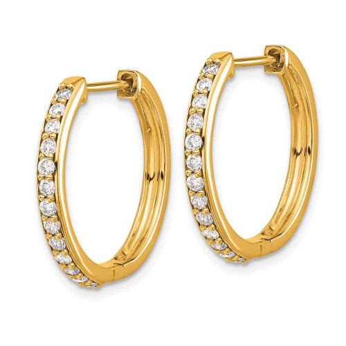Image of 21mm 10k Yellow Gold Diamond Hinged Hoop Earrings EM4265-060-1YA