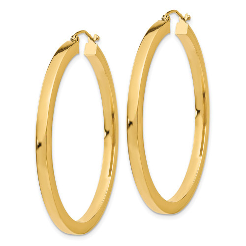 45mm 10k Yellow Gold 3mm Polished Square Hoop Earrings 10TE541