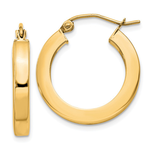 10k Yellow Gold 3mm Polished Square Hoop Earrings 10XWE120Y