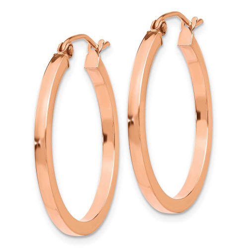 Image of 25mm 10k Rose Gold Lightweight Square Tube Hoop Earrings 10TF736