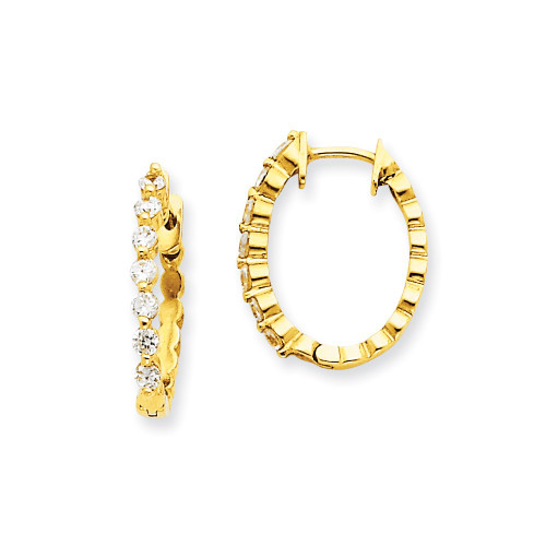 22mm 14K Yellow Gold VS Diamond Earrings