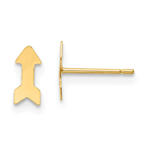 3.5mm 14K Yellow Gold Polished Arrow Post Earrings