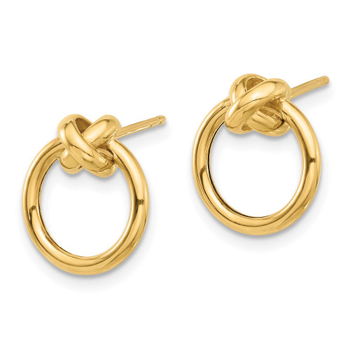 10k Yellow Gold Polished Circle Post Earrings
