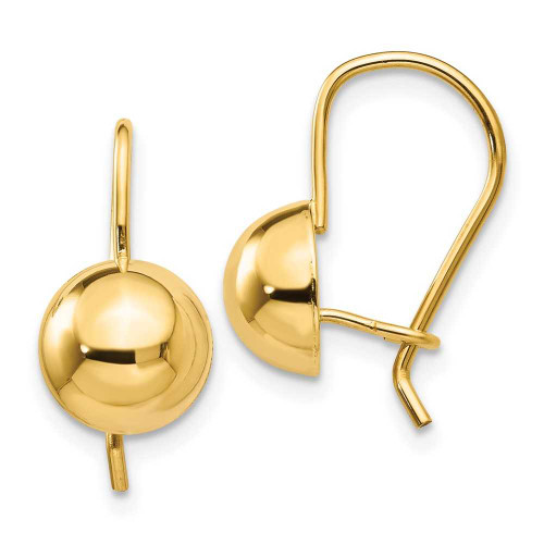 Image of 16mm 14K Yellow Gold 8.00mm Hollow Half Ball Earrings