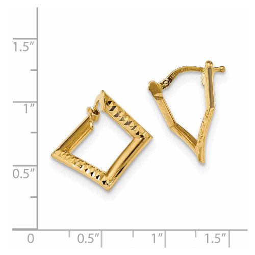 Image of 22.57mm 14K Yellow Gold Polished Twisted Square Earrings