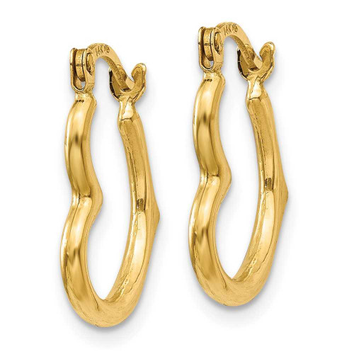 Image of 16mm 10k Yellow Gold Heart Shaped Hollow Hoop Earrings