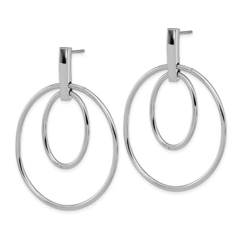 Image of 50mm 14k White Gold Gold Polished Post Dangle Earrings