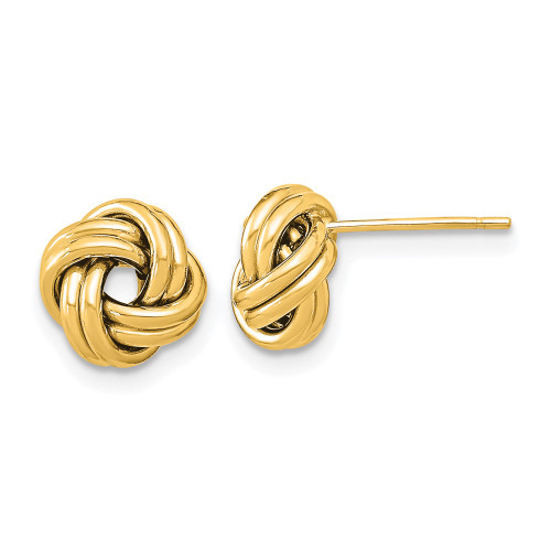 9mm 10k Yellow Gold Polished Double Love Knot Post Earrings