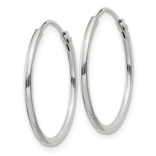 21mm Sterling Silver 1.3mm Hoop Earrings QE4352