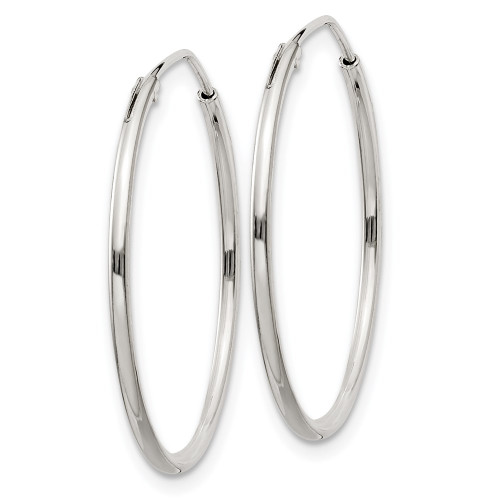 26mm Sterling Silver 1.3mm Hoop Earrings QE4355