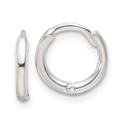 Image of Sterling Silver Polished Hinged Hoop Earrings QE16963