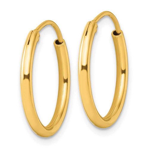 Image of 20mm Sterling Silver Gold-tone Polished 2mm Hoop Earrings QE4367GP