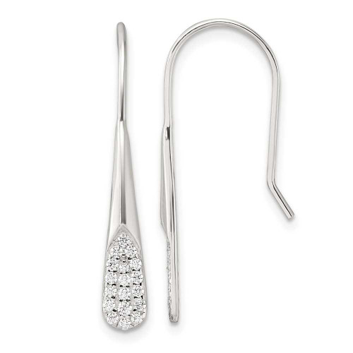 Image of Sterling Silver Polished CZ Drop Dangle Earrings