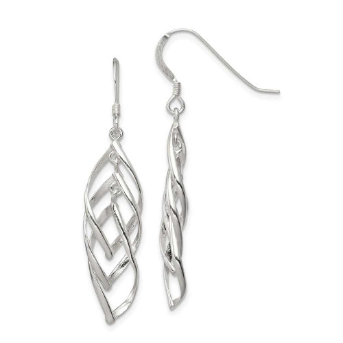 Image of 47mm Sterling Silver Polished Fancy Twisted & Intertwined Dangle Earrings