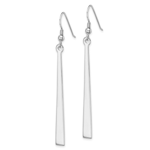 63.9mm Sterling Silver Rhodium-plated Polished Graduated Bar Dangle Earrings