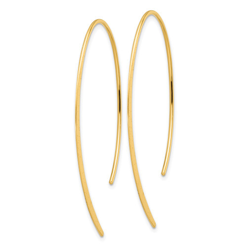 Sterling Silver .50 Micron Gold-plated Brushed and Lasered Threader Earrings