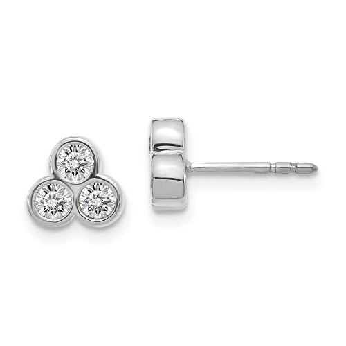 Image of 7mm 14k White Gold 3-stone Diamond Earrings EM4179-050-WA
