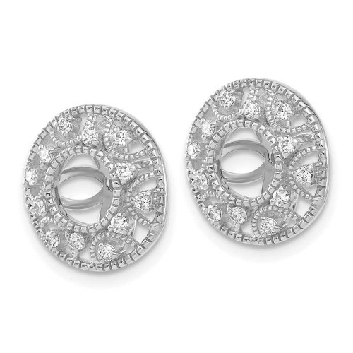 Image of 13mm 14k White Gold Diamond Earrings Jackets EJM5302-025-WA