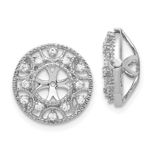 Image of 13mm 14k White Gold Diamond Earrings Jackets EJM5302-025-WA