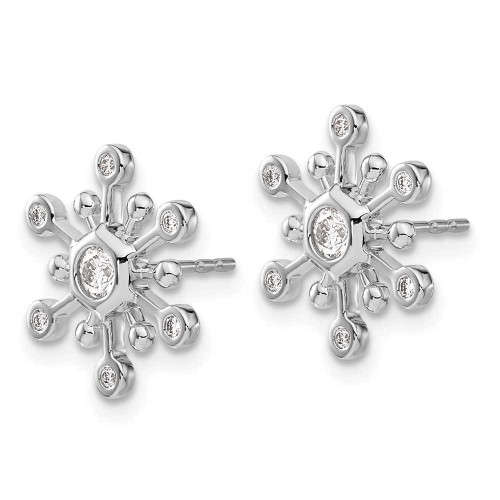 Image of 13mm 14k White Gold Diamond Snowflake Earrings EM3813-025-WA